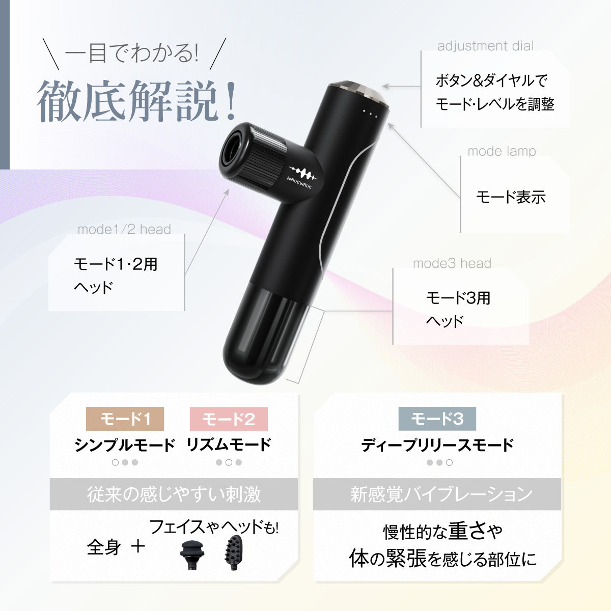 WAVEWAVE Fascial Relese Gun Mirai ハンディマッサージャー