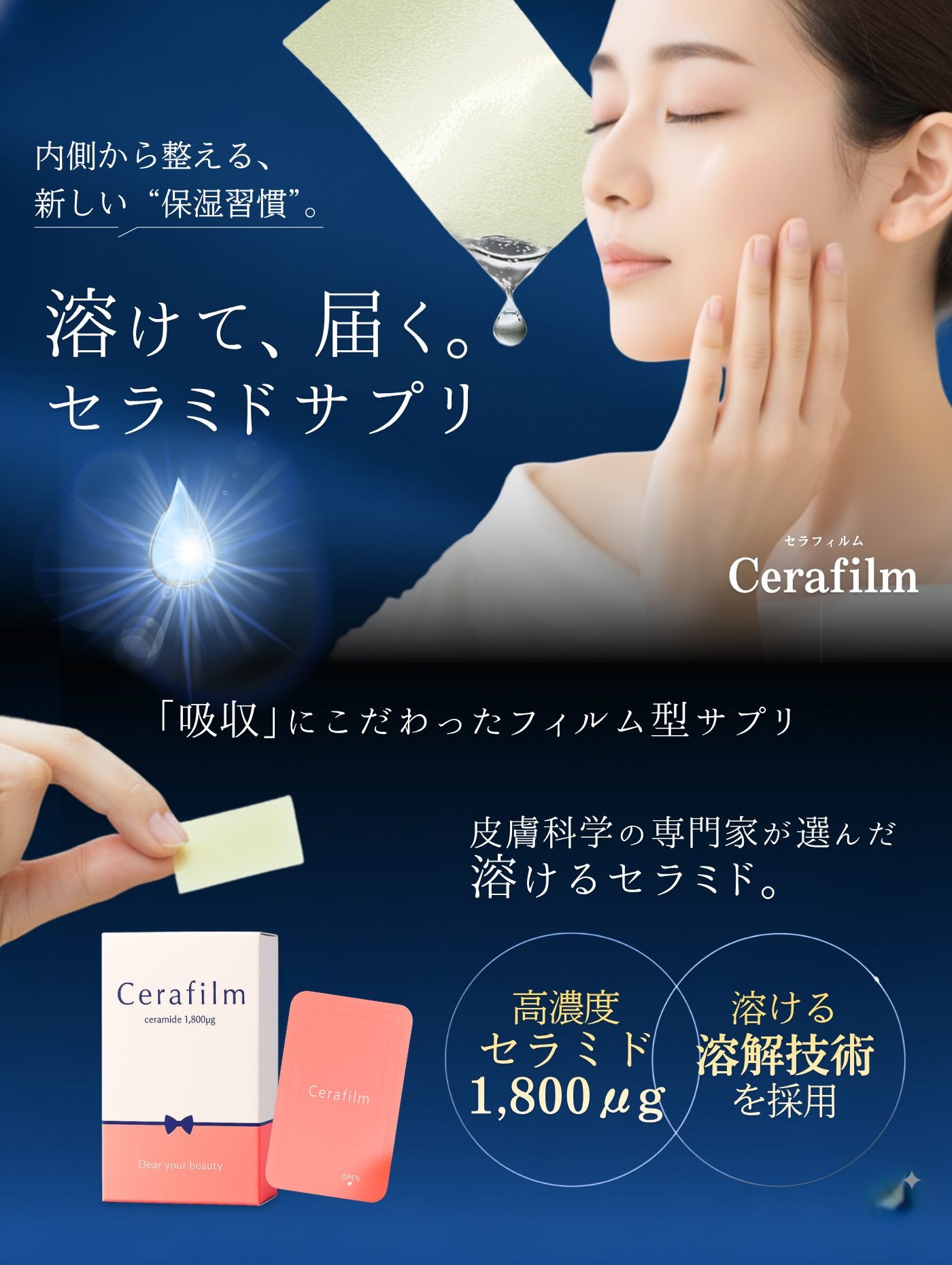 Cerafilm セラフィルム 舌の上で溶けるセラミドフィルムサプリ 30枚入