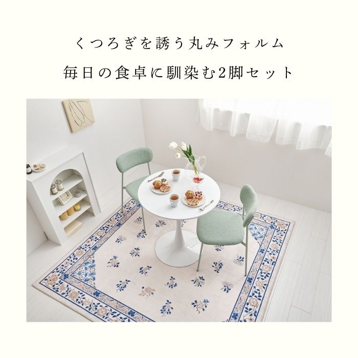 Pastel パステル ダイニングチェア 2脚セット 幅45cm