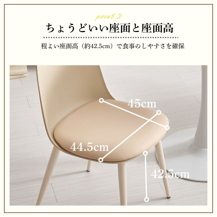 Pastel パステル ダイニングチェア 2脚セット 幅44.5cm