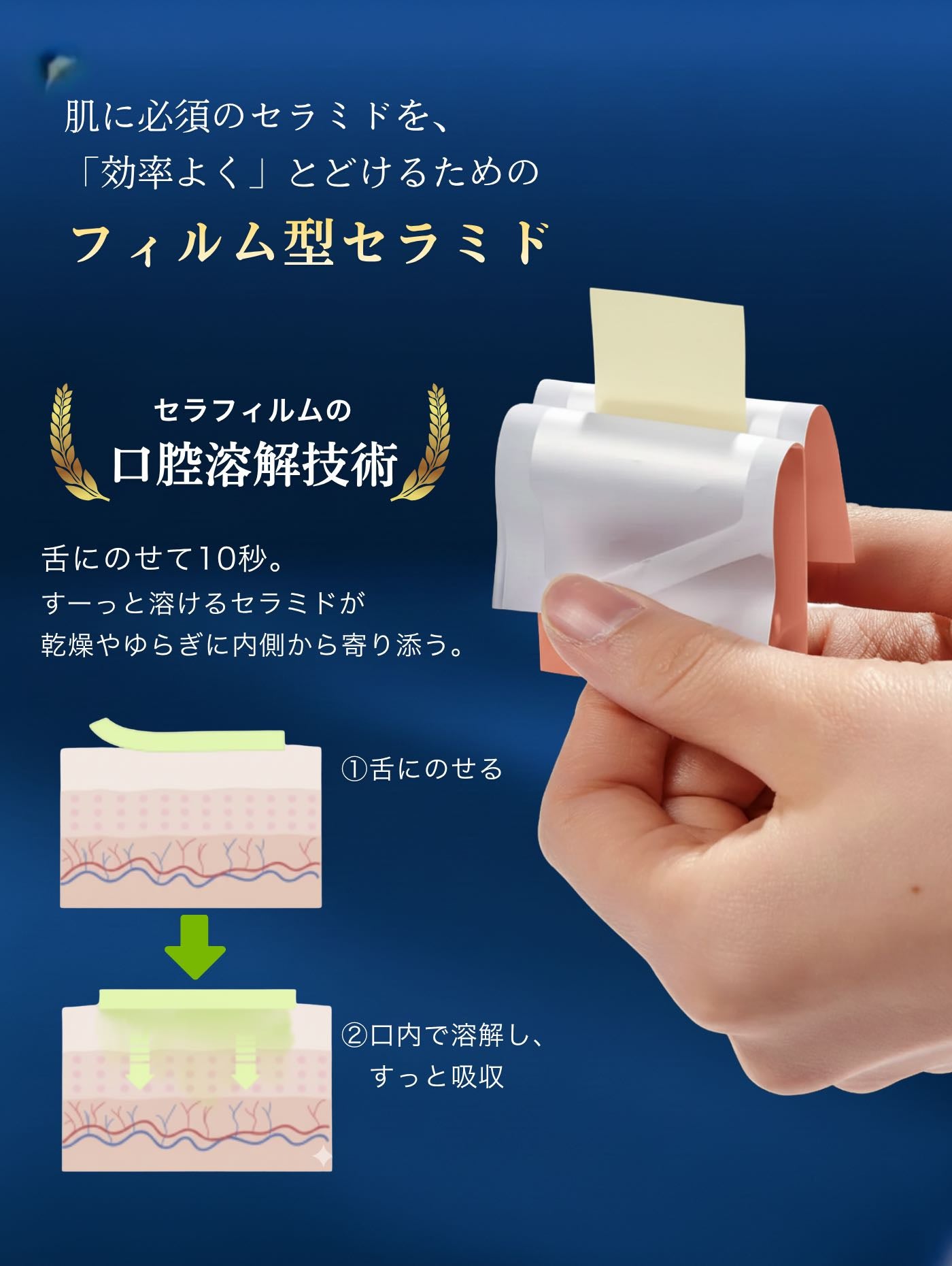 Cerafilm セラフィルム 舌の上で溶けるセラミドフィルムサプリ 30枚入