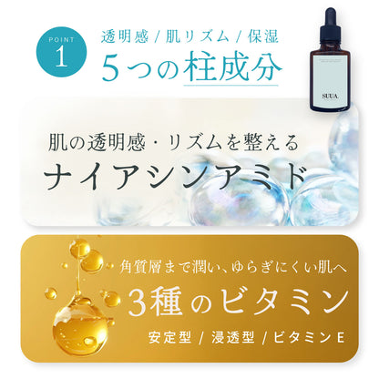 【くすみ肌用】 SUUA.スーア 美白美容液 30mL ナイアシンアミド ビタミン