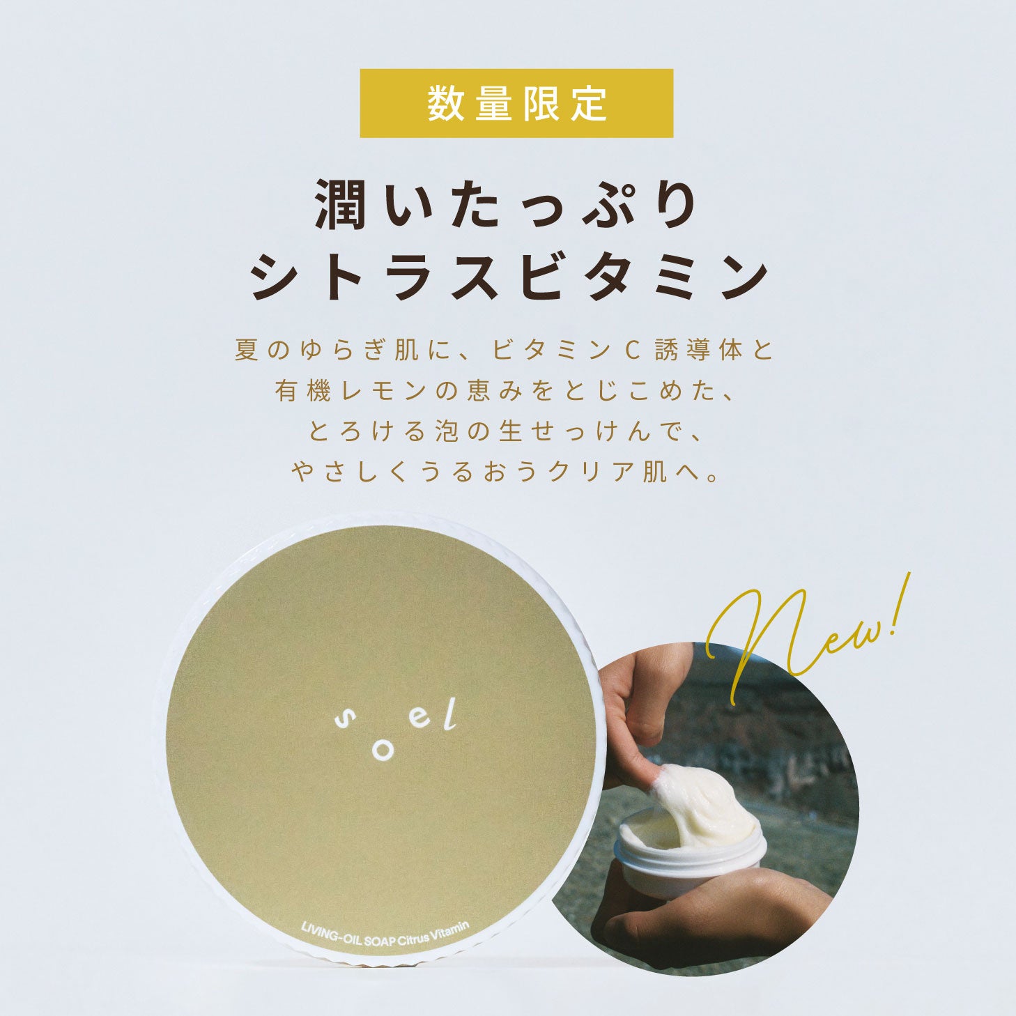 soel（ソエル）LIVING-OIL SOAP 生せっけん100ml（ベーシック・ライム・シトラスビタミン）