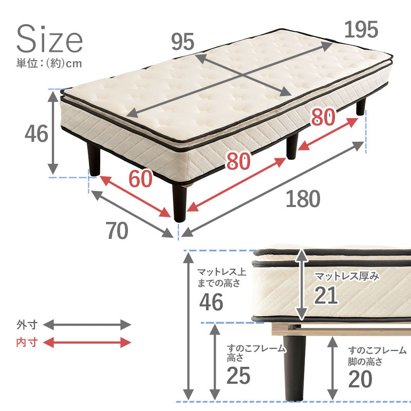 マットレスベッド  幅80cm 幅95cm 幅120cm