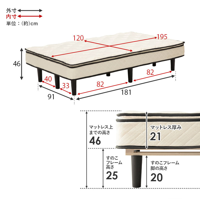 マットレスベッド  幅80cm 幅95cm 幅120cm